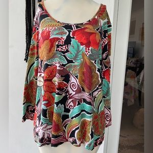 Chicos top women’s large floral multicolor size 2 ( L 12 -14)